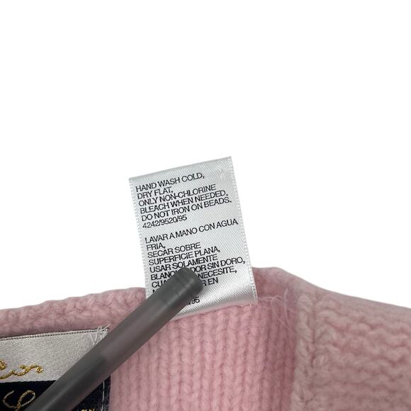 Dana Scott Womens Vintage Pink Pearl Lambswool Rabbit Hair Coquette Sweater Sz M - Picture 9 of 14